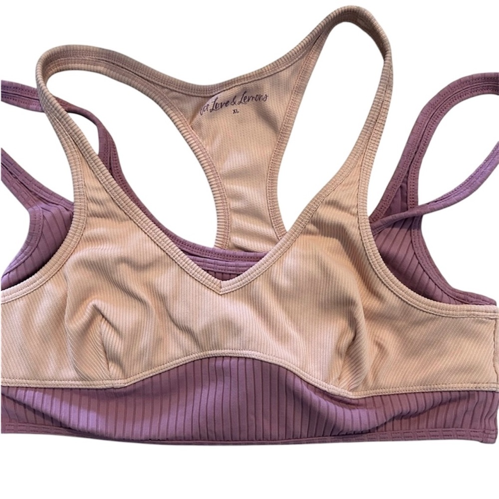 For Love And Lemons Purple and Tan Bra